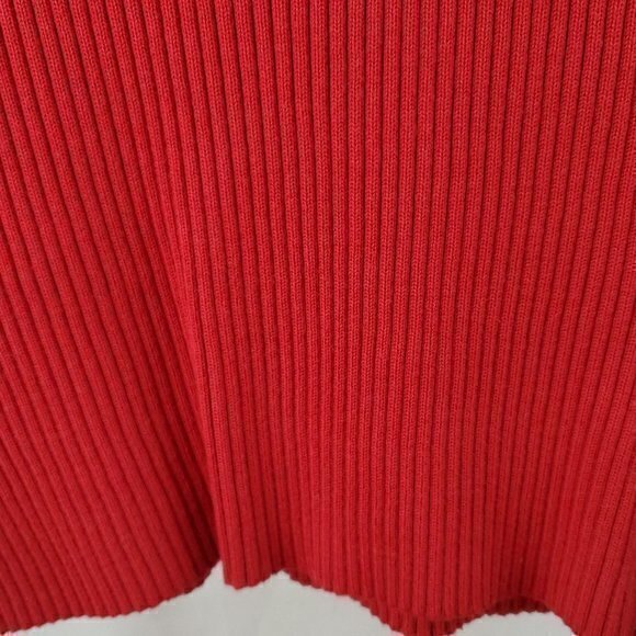 Vintage Y2K Tommy Hilfiger Logo Red Ribbed Long Sleeve 100% Cotton Sweat… - Picture 13 of 16